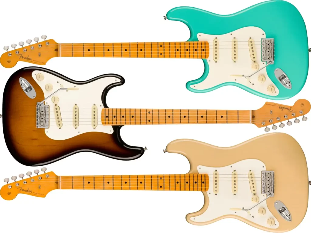 Left Handed Fender Guitars - American Vintage II 1957 Stratocaster (Sea Foam Green, 2-Color Sunburst, Vintage Blonde)