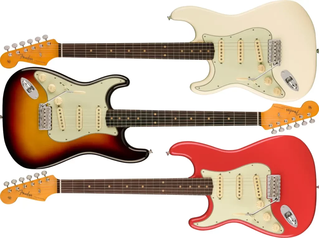 Left Handed Fender Guitars - American Vintage II 1961 Stratocaster (Olympic White, 3-Color Sunburst, Fiesta Red)