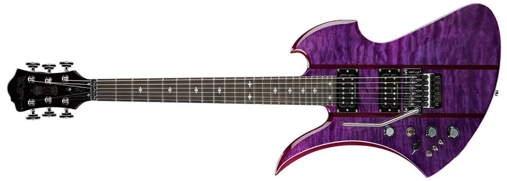 Left Handed B.C. Rich Guitars - Mockingbird Legacy ST with Floyd Rose in Trans Purple finish