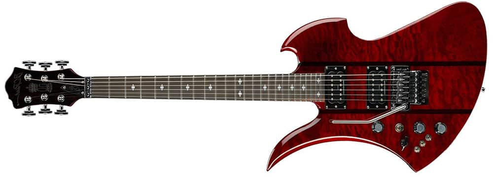 Left Handed B.C. Rich Guitars - Mockingbird Legacy ST with Floyd Rose in Transparent Red finish