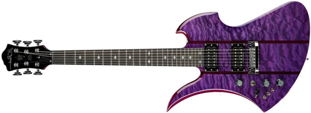 Left Handed B.C. Rich Guitars - Mockingbird Legacy STQ Hardtail in Trans Purple finish
