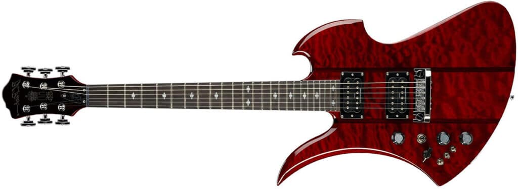 Left Handed B.C. Rich Guitars - Mockingbird Legacy STQ Hardtail in Transparent Red finish