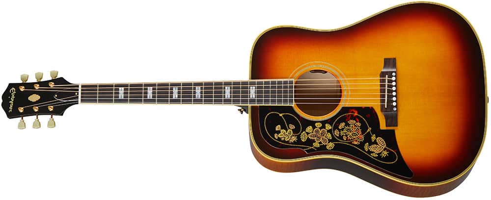 Left Handed Epiphone Acoustic Guitars - An Epiphone Frontier USA with a Frontier Burst finish