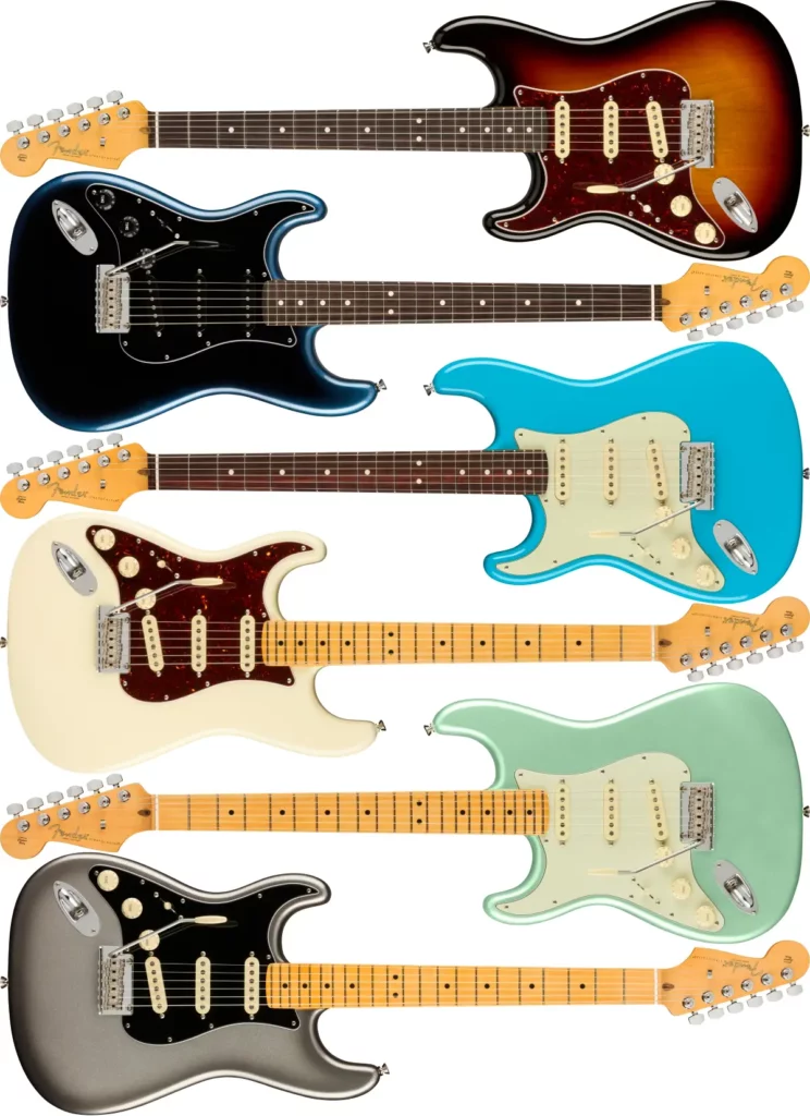 Left Handed Fender Guitars - American Professional II Stratocaster (3-Color Sunburst, Dark Night, Miami Blue, Olympic White, Mystic Surf Green, Mercury)