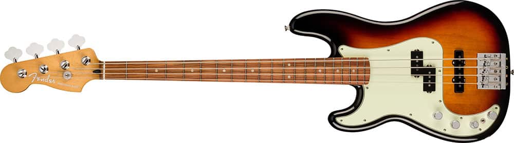 Left Handed Fender Bass Guitars - Player Plus Precision Bass (3-Color Sunburst)