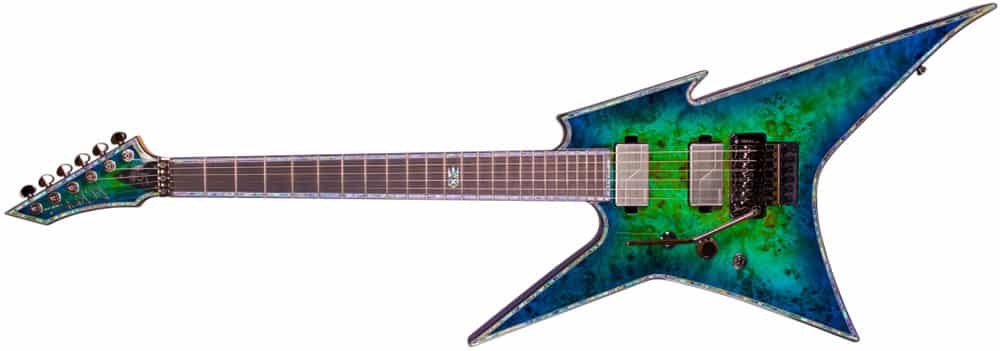 Left Handed B.C. Rich Guitars - Ironbird Extreme Exotic with Floyd Rose (Cyan Blue finish)