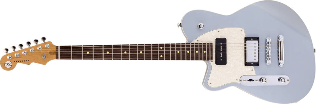 Left Handed Reverend Guitars - A Double Agent OG Lefty with a Metallic Silver Freeze finish