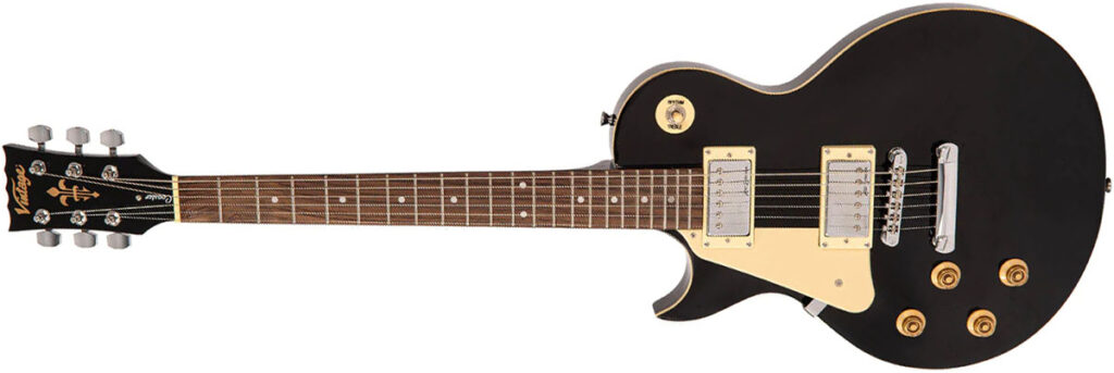 Left Handed Vintage Guitars - a Vintage V10 Coaster Series guitar with Boulevard Black finish