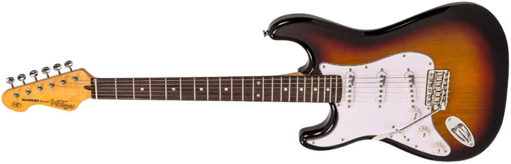 Left Handed Vintage Guitars - a Vintage V6 ReIssued Series guitar with Sunset Sunburst finish