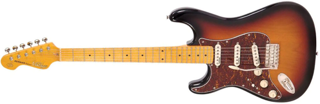 Left Handed Vintage Guitars - a Vintage V6M ReIssued Series guitar with Sunburst finish