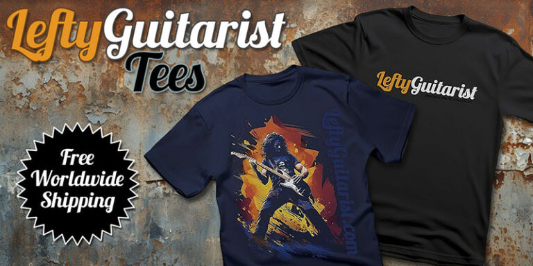 LeftyGuitarist Tees - On sale now