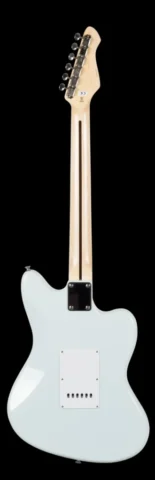 Left Handed Revelation Guitars - The back of a Revelation RJT-60/4 with Sky Blue finish