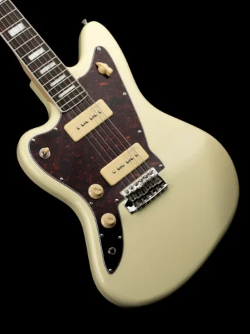 Left Handed Revelation Guitars - The body of a Revelation RJT-60 with Vintage White finish