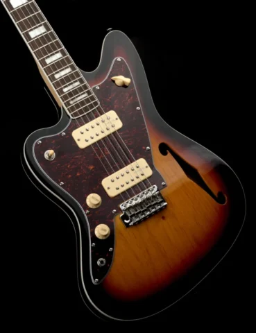 Left Handed Revelation Guitars - The body of a Revelation RJT-60 TL with Sunburst finish
