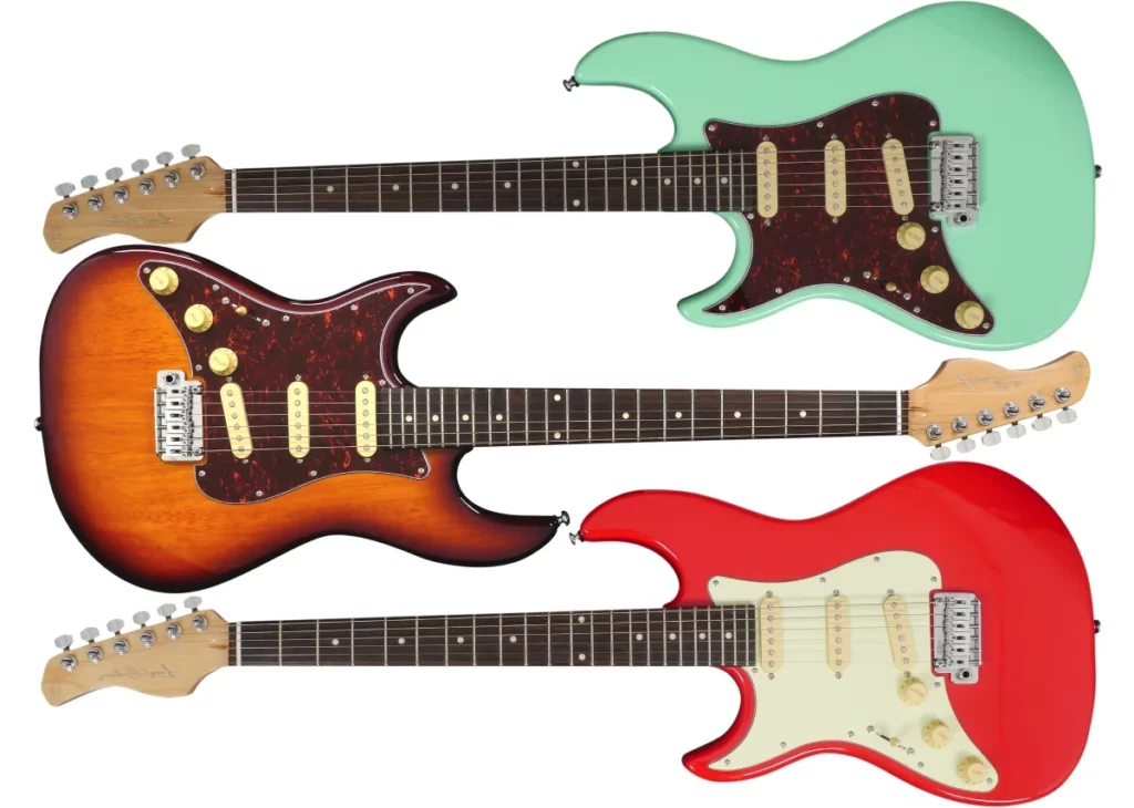 Left Handed Sire Guitars - Larry Carlton S3 SSS LH - Available in 3 finishes; Mild Green, Tobacco Sunburst, or Dakota Red