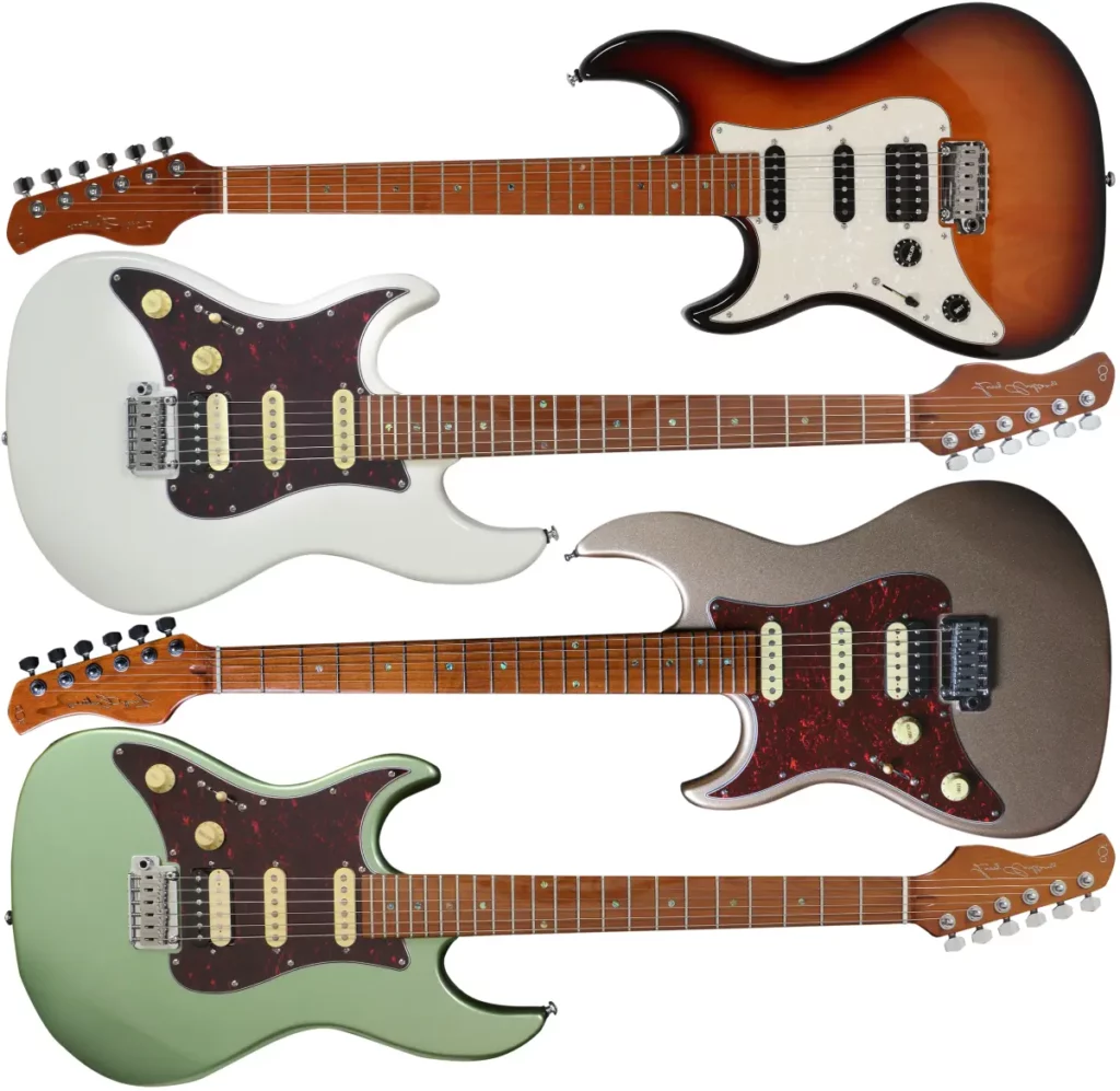 Left Handed Sire Guitars - Larry Carlton S7 LH - Available in 4 finishes; 3 Tone Sunburst, Antique White, Champagne Gold Metallic, or Sherwood Green