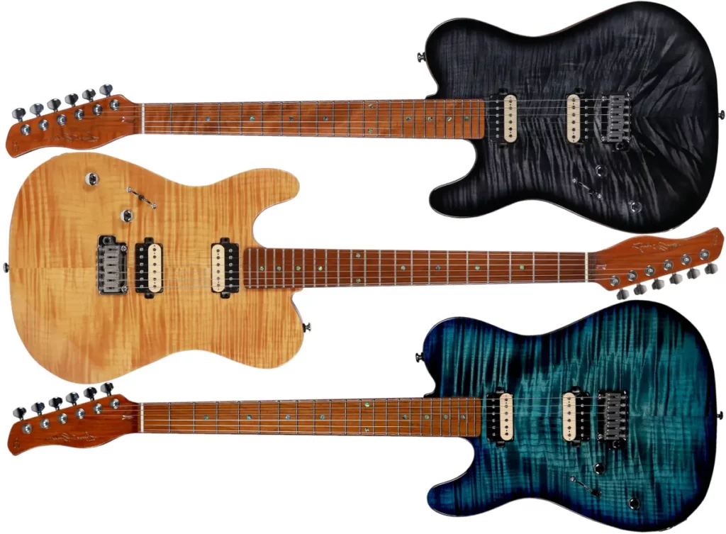 Left Handed Sire Guitars - Sire Larry Carlton T7 FM LH - Available in 3 finishes; Transparent Black, Natural, or Transparent Blue