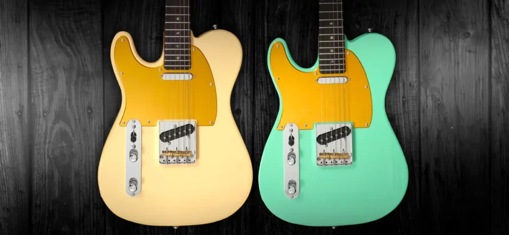 Left Handed Sire Guitars - Two Lefty Sire Larry Carlton T7 guitars; one in Vintage White and one in Mild Green