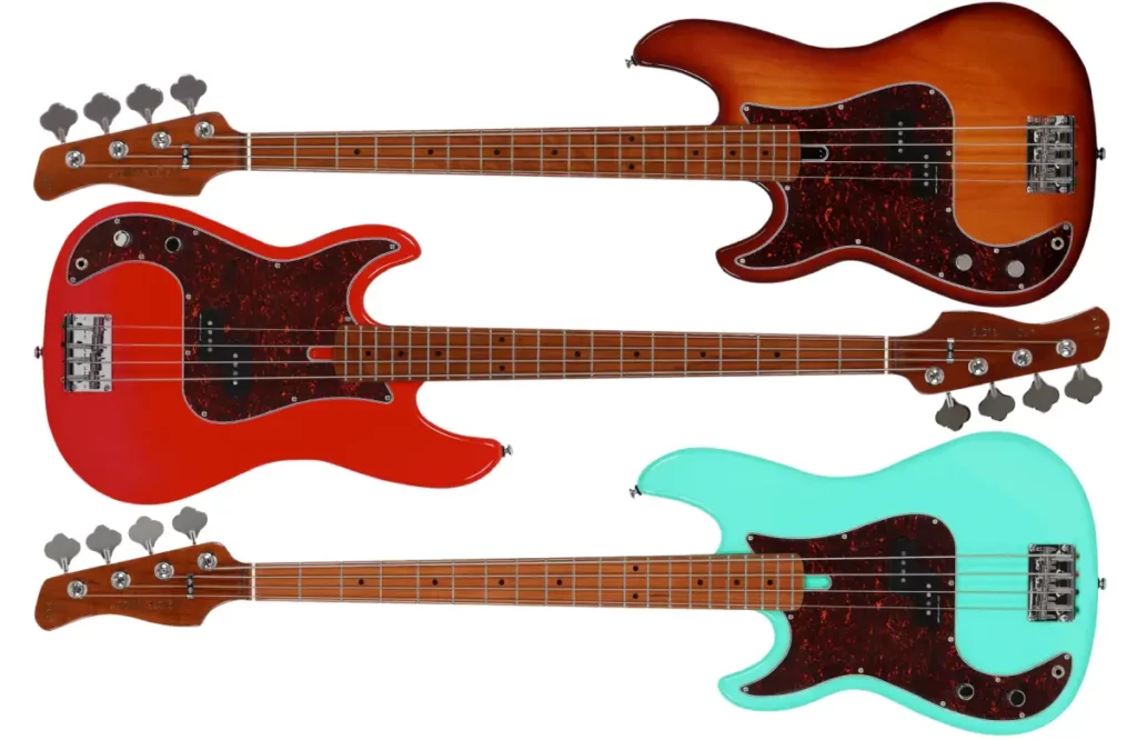 Left Handed Sire Bass Guitars - Marcus Miller P5 LH Fretted or Fretless 4-String - Available in 3 finishes; Tobacco Sunburst, Dakota Red, or Mild Green