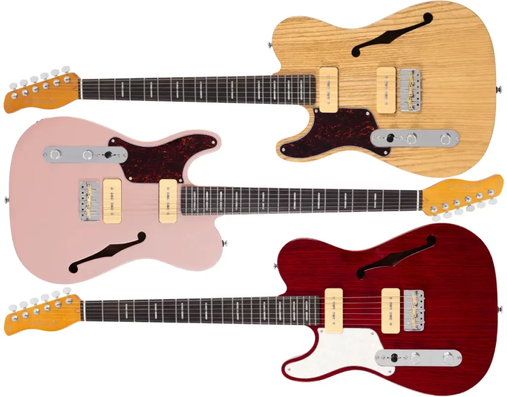 Left Handed Sire Guitars - Larry Carlton T7TM LH - Available in 3 finishes; Natural, Rosegold, or See Through Red