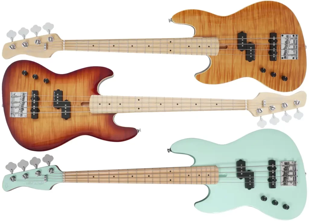 Left Handed Sire Bass Guitars - Marcus Miller U5 LH Fretted or Fretless Short Scale 4-String - Available in 3 finishes; Natural, Tobacco Sunburst, or Mint