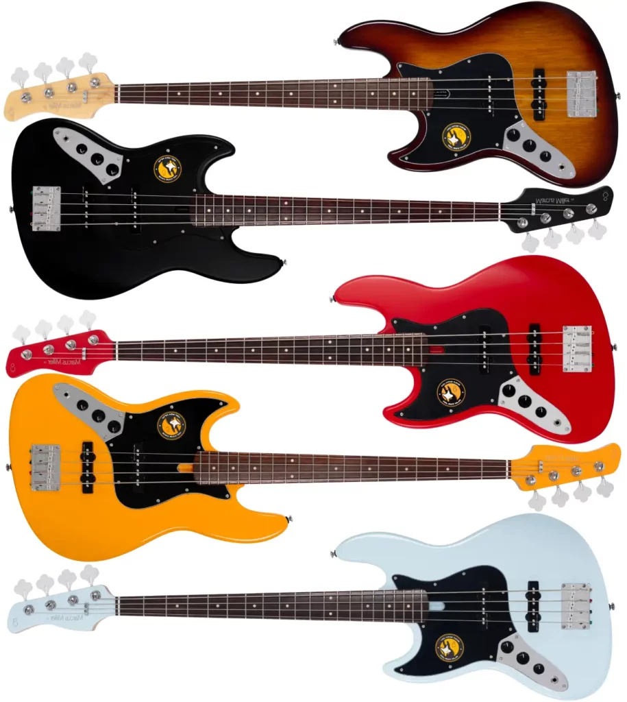 Left Handed Sire Bass Guitars - Marcus Miller V3P LH 4-String - Available in 5 finishes; Tobacco Sunburst, Black Satin, Red Satin, Orange, or Sonic Blue