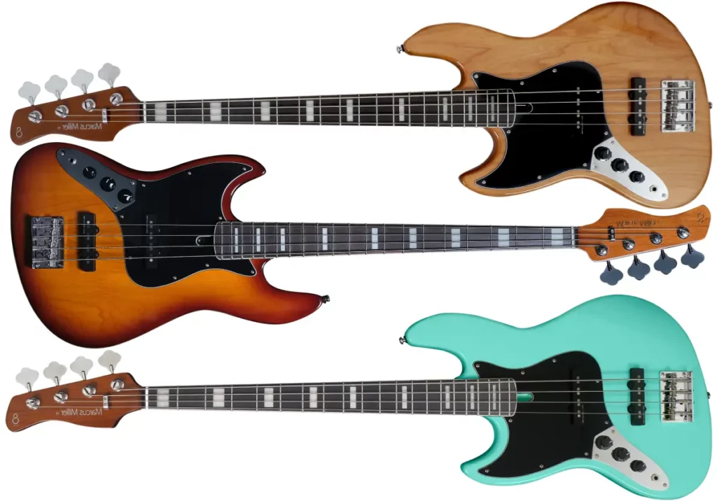 Left Handed Sire Bass Guitars - Marcus Miller V5R LH Fretted or Fretless 4-String - Available in 3 finishes; Natural, Tobacco Sunburst, or Mild Green