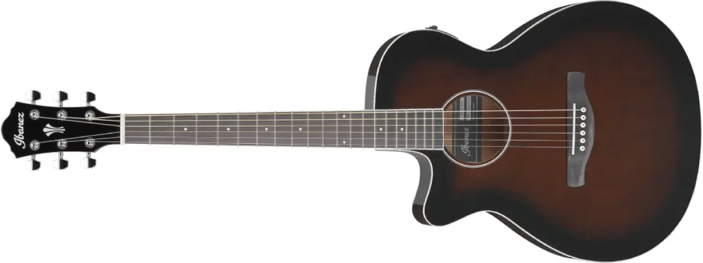 Left handed Ibanez Guitars - AEG7L acoustic guitar (Dark Violin Sunburst High Gloss)