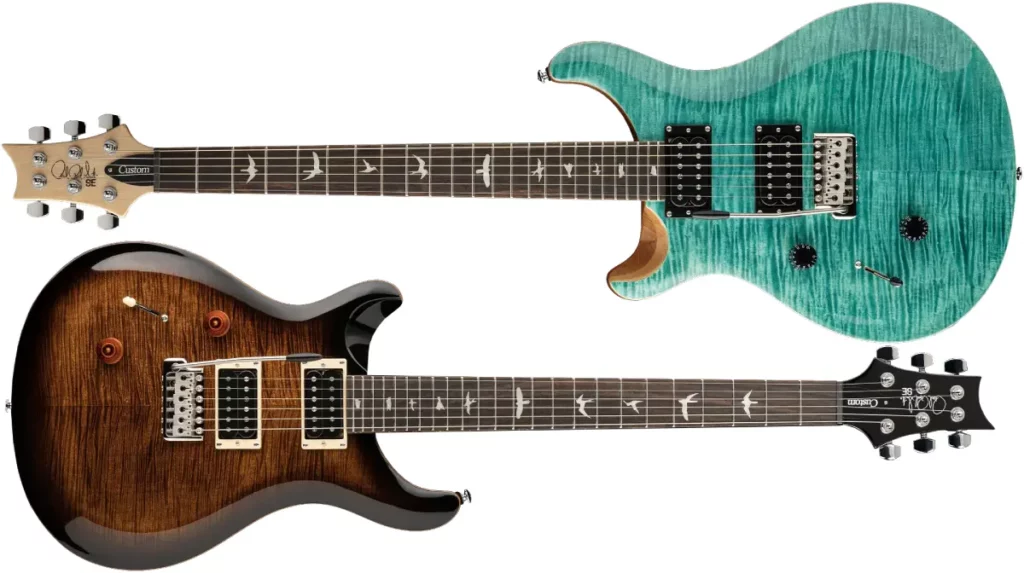 Left Handed PRS Guitars - SE Custom 24 "Lefty" (Turquoise and Black Gold Burst finishes)