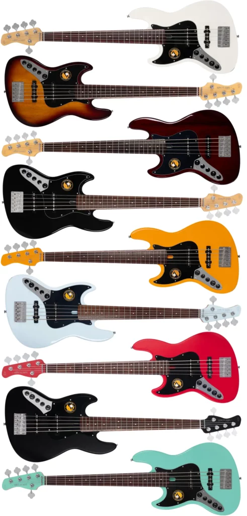 Left Handed Sire Bass Guitars - Marcus Miller V3 LH 2nd Generation 5-String - Available in 9 finishes; Antique White, Tobacco Sunburst, Mahogany, Black, Orange, Sonic Blue, Red Satin, Black Satin, or Mild Green