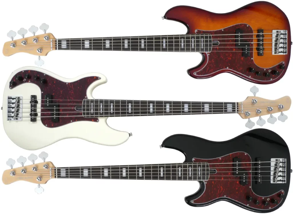 Left Handed Sire Bass Guitars - Marcus Miller P7 LH 5-String - Available in 3 finishes; Tobacco Sunburst, Antique White, or Black