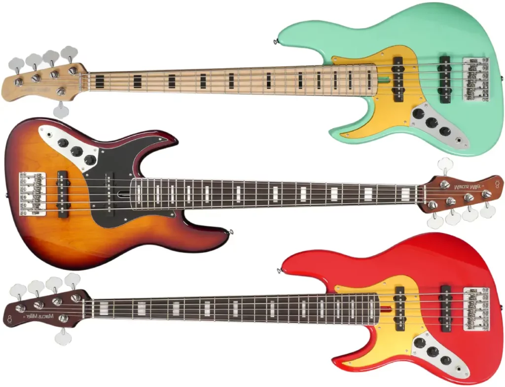 Left Handed Sire Bass Guitars - Marcus Miller V5 24 LH 5-String - Available in 3 finishes; Mild Green, Tobacco Sunburst, Dakota Red