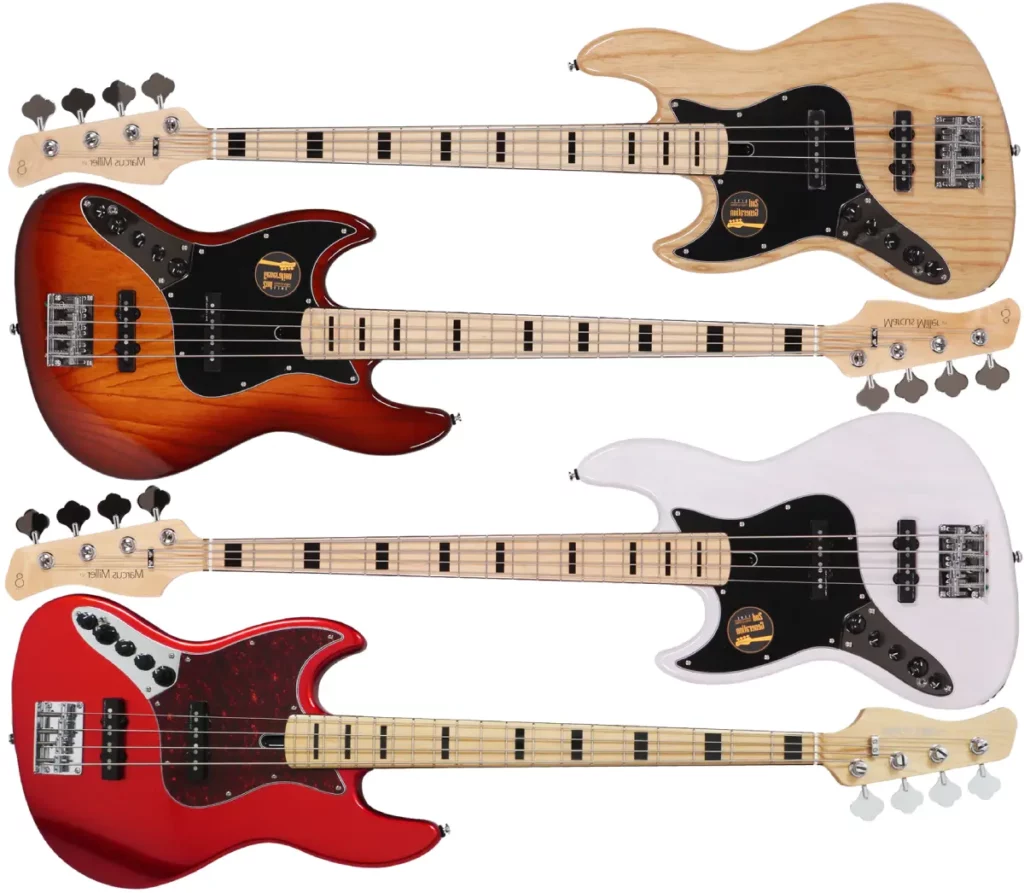 Left Handed Sire Bass Guitars - Marcus Miller V7 Vintage 2nd Generation Ash LH 4-String - Available in 4 finishes; Natural, Tobacco Sunburst, White Blonde, or Bright Metallic Red