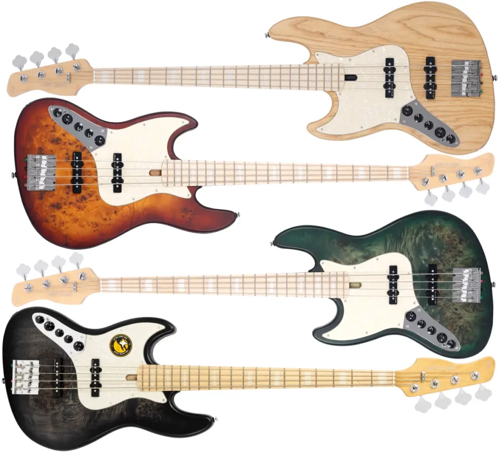 Left Handed Sire Bass Guitars - Marcus Miller V7 Reissue Ash LH 4-String - Available in 4 finishes; Natural Satin, Tobacco Sunburst Satin, Transparent Green Satin, or Transparent Black Satin