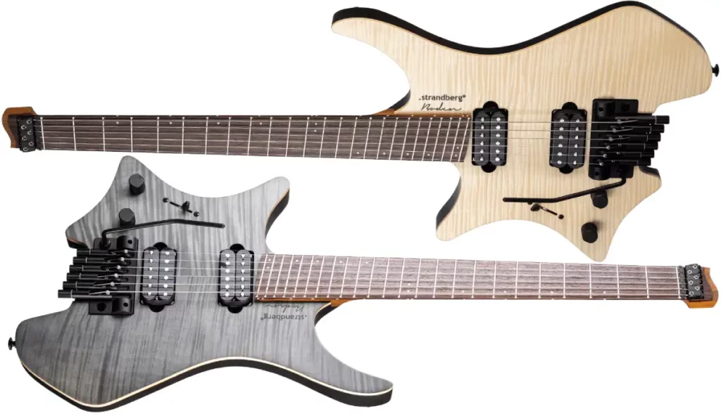 Left Handed Strandberg Guitars - Boden Standard NX 6 Lefty Tremolo in Natural and Charcoal finishes