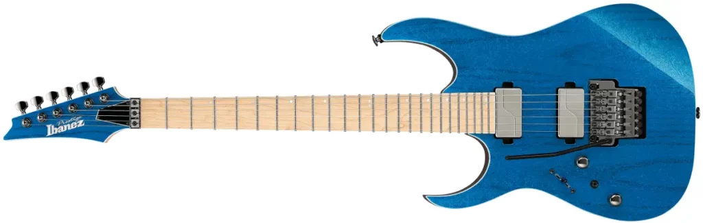 Left Handed Ibanez Guitars - an Ibanez RG5120ML Prestige with Frozen Ocean finish