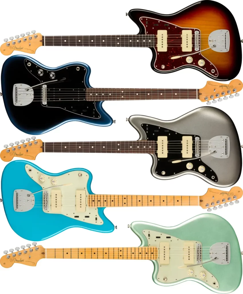 Left Handed Fender Guitars - American Professional II Jazzmaster (3-Color Sunburst, Dark Night, Mercury, Miami Blue, Mystic Surf Green)