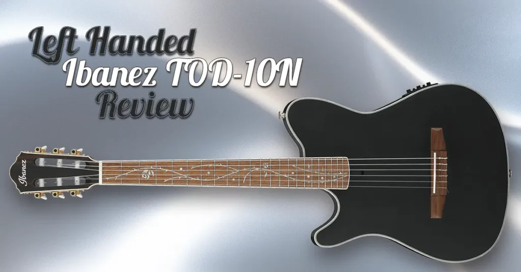 Left Handed Ibanez TOD10N Review - Photo of a lefty TOD10N (Transparent Black finish)