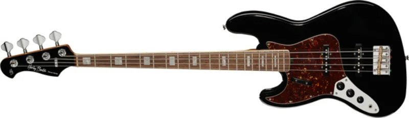 Left Handed Harley Benton Basses - A Harley Benton MV-4JB with a black finish