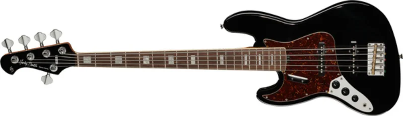Left Handed Harley Benton Basses - A Harley Benton MV-5JB with a black finish