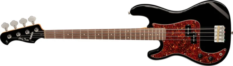Left Handed Harley Benton Basses - A Harley Benton PB-62CC with a high-gloss black finish