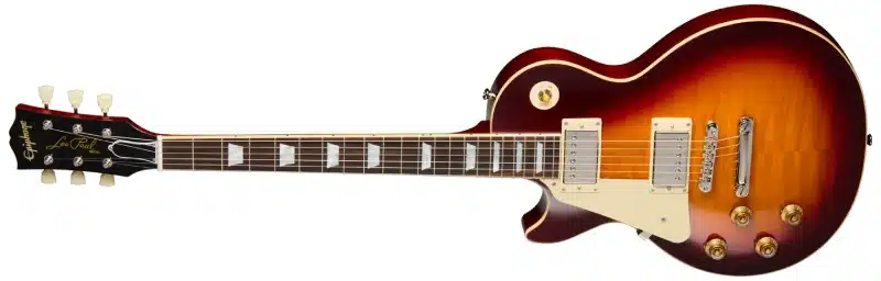 Left Handed Epiphone Guitars - A left handed Epiphone 1959 Les Paul Standard Reissue with a Deep Cherry Sunburst finish