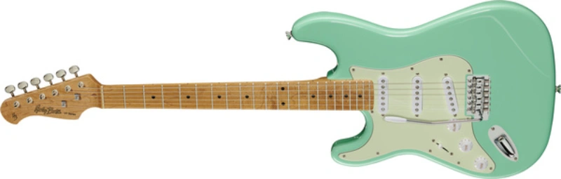 Left handed Harley Benton Guitars - a lefty ST-62CC MN in a Seafoam Green finish