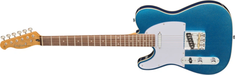 Left handed Harley Benton Guitars - a lefty TE-62DB electric guitar in a Lake Placid Blue finish.