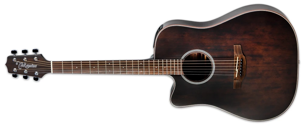 Left Handed Takamine Guitars - A lefty Takamine GD21CE SM LH acoustic guitar with a satin molasses finish.