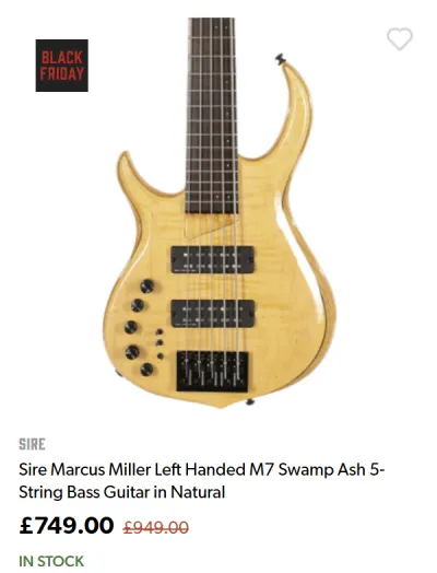Lefty Sire Marcus Miller M7 Swamp Ash 5-String bass (Natural) - ยฃ749.00 at Andertons for Black Friday