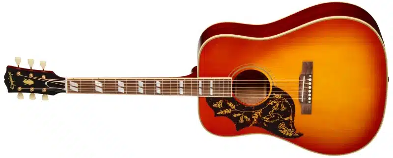 Left Handed Epiphone Acoustic Guitars - Epiphone 1960 Hummingbird Reissue with a Heritage Cherry sunburst finish