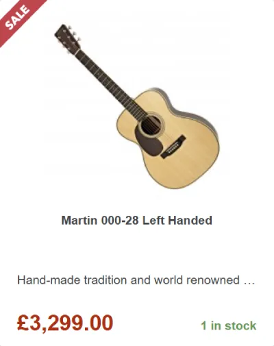 Lefty Martin 000-28 - ยฃ3,299.00 at Gear4music for Black Friday