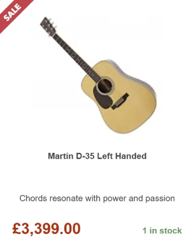 Lefty Martin D-35 - ยฃ3,399.00 at Gear4music for Black Friday