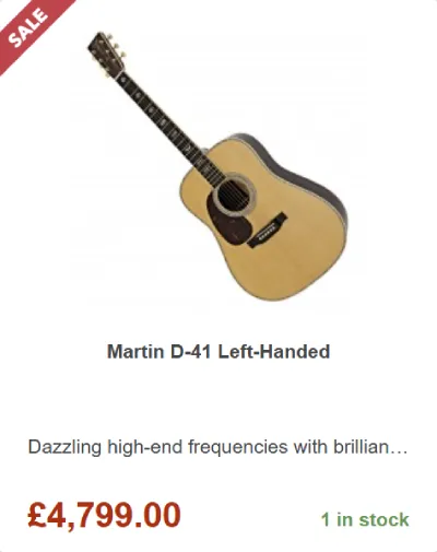 Lefty Martin D-41 - ยฃ4,799.00 at Gear4music for Black Friday